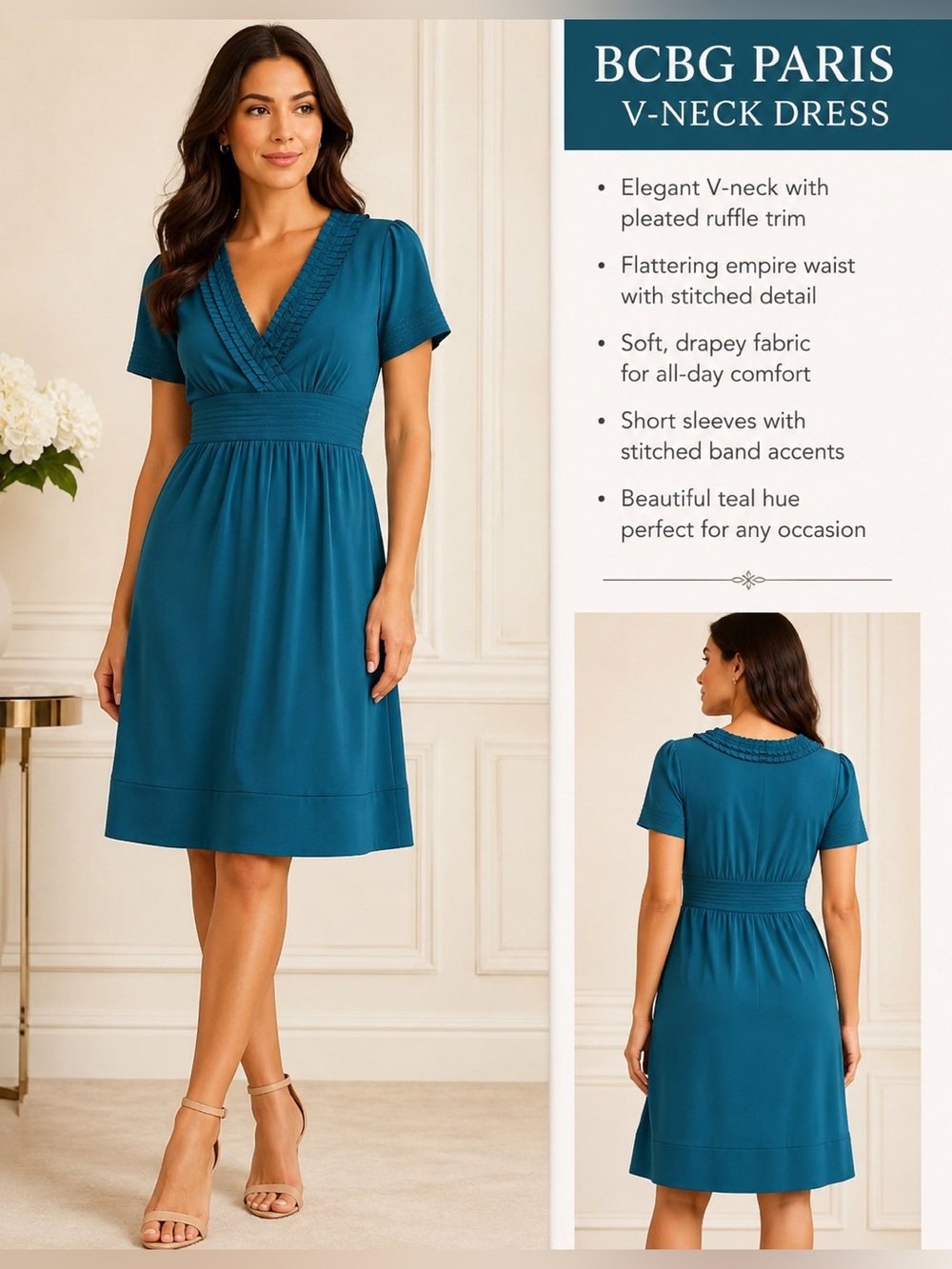 BCBG Paris V-Neck Dress - Picture 13 of 13